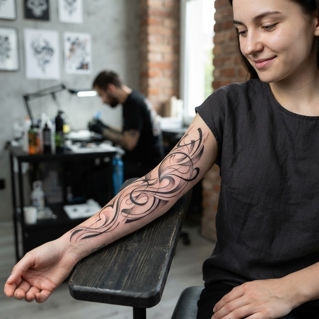 Modern abstract tattoo design