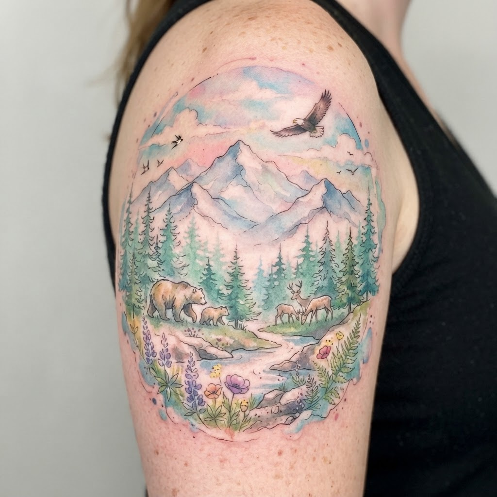 Beautiful nature-inspired tattoo